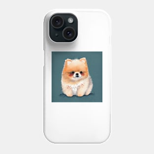 Cute Pomeranian Puppy Art 5 Phone Case