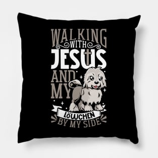 Jesus and dog - Little Lion Dog Pillow