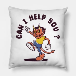 devil walking cartoon Pillow