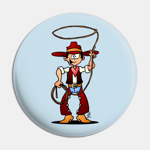 Cowboy with a lasso Pin by Cardvibes