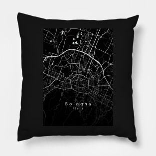 Bologna Italy City Map dark Pillow