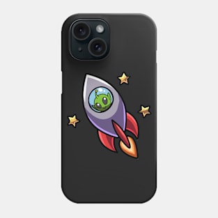 Alien Green Rocket Phone Case