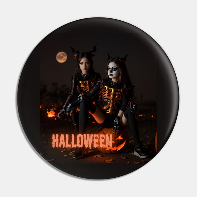 Halloween girl Pin by Aceplace Design