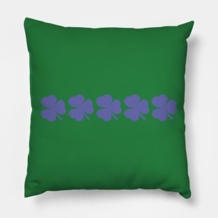 Five Periwinkle Shamrocks for St Patricks Day Pillow