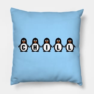 "Chill" Penguins Pillow