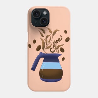 Floral coffee art with plants and leaves Phone Case