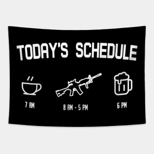 Todays Schedule Coffee Rifle Beer Pro Gun Patriotic Tapestry