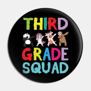 Animals Students Dabbing Back To School Third Grade Squad Pin