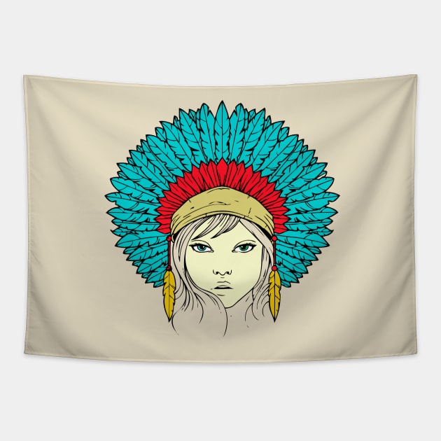 Indian Girl Tapestry by Spectrum