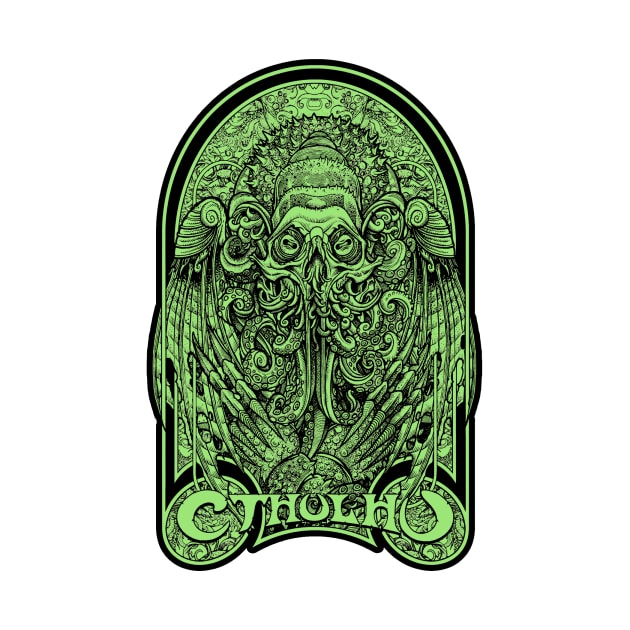 God Cthulhu Green (Alt Print) by Miskatonic Designs