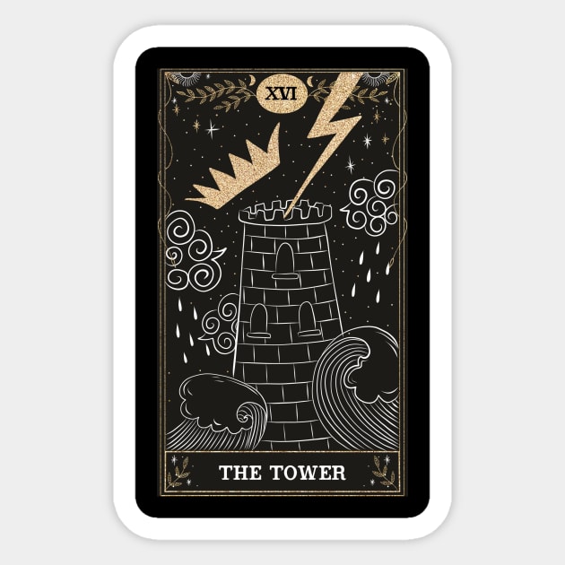 The Tower Tarot Card - Ghoulish Edition Sticker