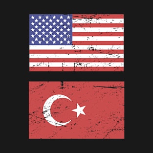 United States Flag & Turkey Flag T-Shirt