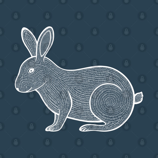 Rabbit Ink Art - detailed pet and farm animal design by Green Paladin