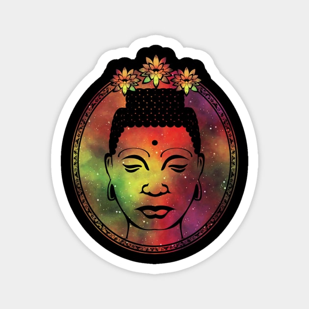 Gautama Buddha Lotus Portrait Magnet by MellowGroove