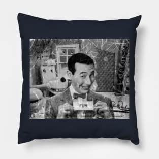 Pee Wee Herman Mode Black white Pillow