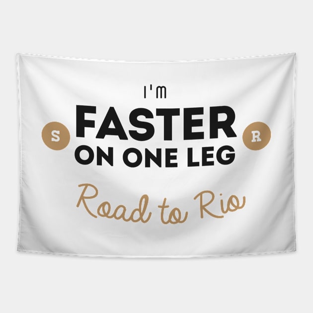 Faster On One Leg - White Tapestry by rodneycowled