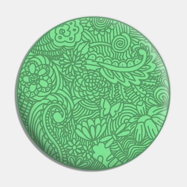 FLOWERS & CATS MANDALA GREEN Pin by ulricartistic