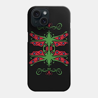 Dragonfly mating,red,blue and green Phone Case