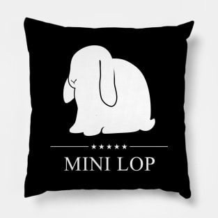 Mini Lop Rabbit White Silhouette Pillow