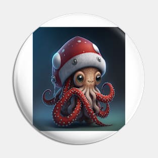 Octopus Santa Pin