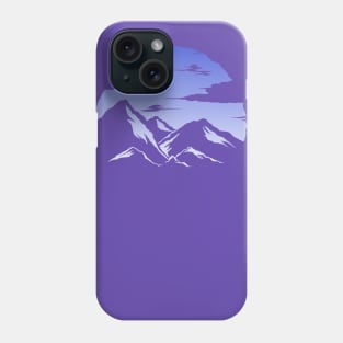 Simple view of mountains and clouds Phone Case