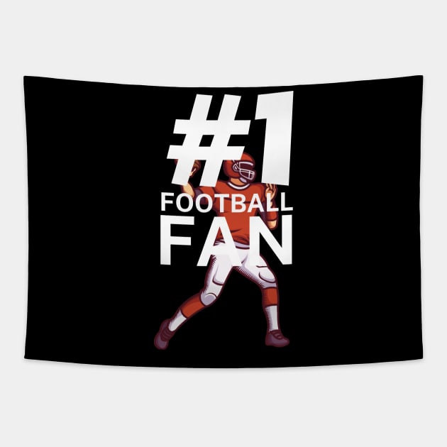 #1 Football fan Tapestry by maxcode
