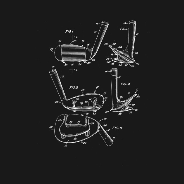 Golf Club Head Vintage Patent Drawing by TheYoungDesigns