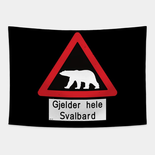 Svalbard Polar Bear Sign T Gjelder Norway Tapestry by Weirdcore