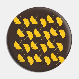 Autumn Fall Yellow Ginkgo Leaves Pattern Pin