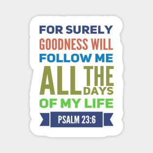For Surely Goodness Will Follow Me Psalm 23:6 Magnet