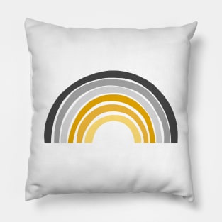 Rainbow in Grey and Mustard Yellow Pillow