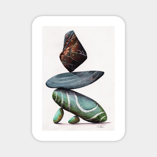 Rock Steady balancing stones Magnet by Mightyfineart