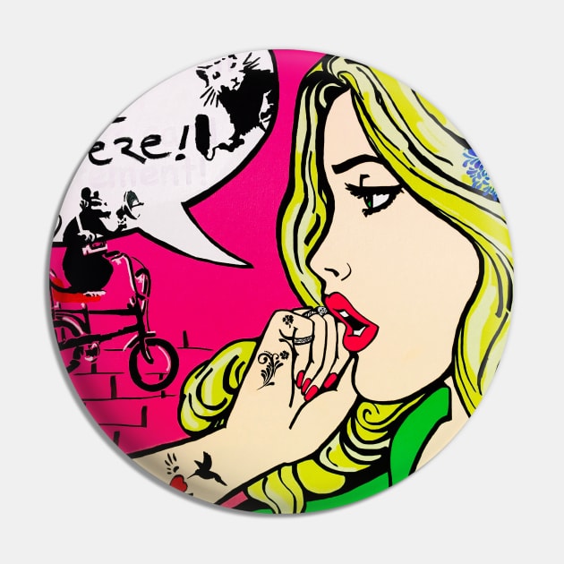 Banksy vs Pop Art Pin by Mabbatt