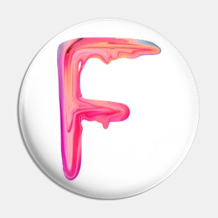Letter F In Vibrant Watercolor Pin