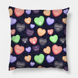 Spooky Candy Hearts Pillow