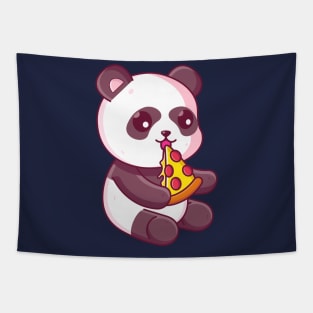 Cute panda eating pizza Tapestry