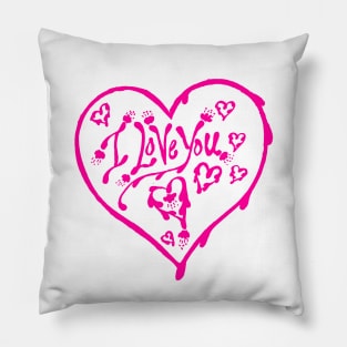 I Love You Pink Valentine Heart 12 Pillow