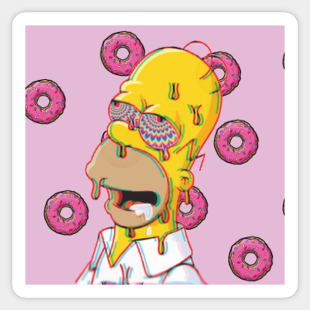 Trippy Homer - Homer - Sticker | TeePublic