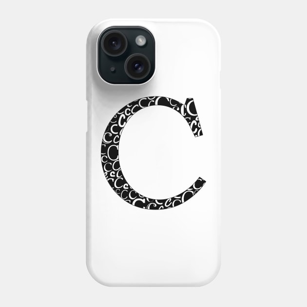 C Filled - Typography Phone Case by gillianembers