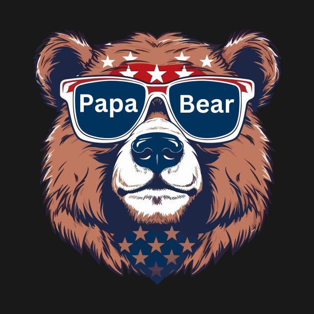 Papa Bear Sunglass Shirt, Papa Shirt, Dad TShirt, Father's Day t-shirt, Papa Gift, New Dad Shirt, Grandpa Gift, Father's Day Gift, Dad 4th of July by HoosierDaddy