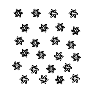 Black flowers pattern T-Shirt