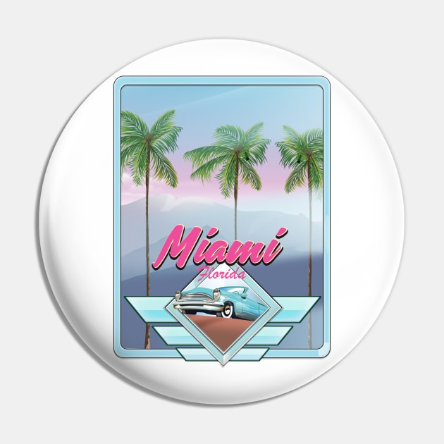 Retro Miami Travel poster Pin by nickemporium1