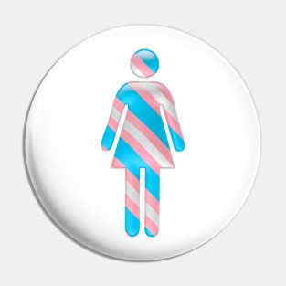 Female icon in Transgender flag colors for LGBTQ+ diversity Pin