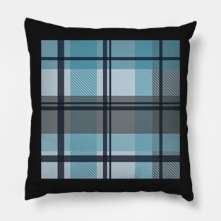 winter plaid in ice blue and navy seamless pattern Pillow