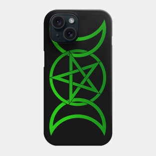 Triple Moon Goddess green ombre Phone Case