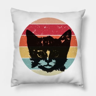 Black Cat Girl Vintage Retro Pillow