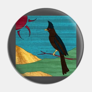 Black Flycatcher (Phainopepla) Pin