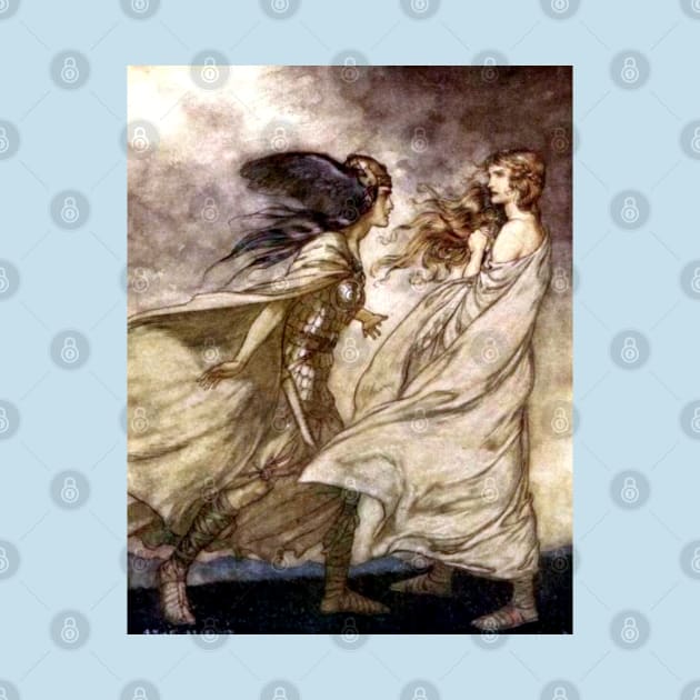Waltraute Confronts Brunnhilde - Seigfried and the Twilight of the Gods - Arthur Rackham by forgottenbeauty