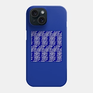 Blue background with white swirls. Phone Case