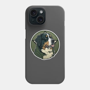 Bernese Mountain Dog Camouflage Motif Phone Case